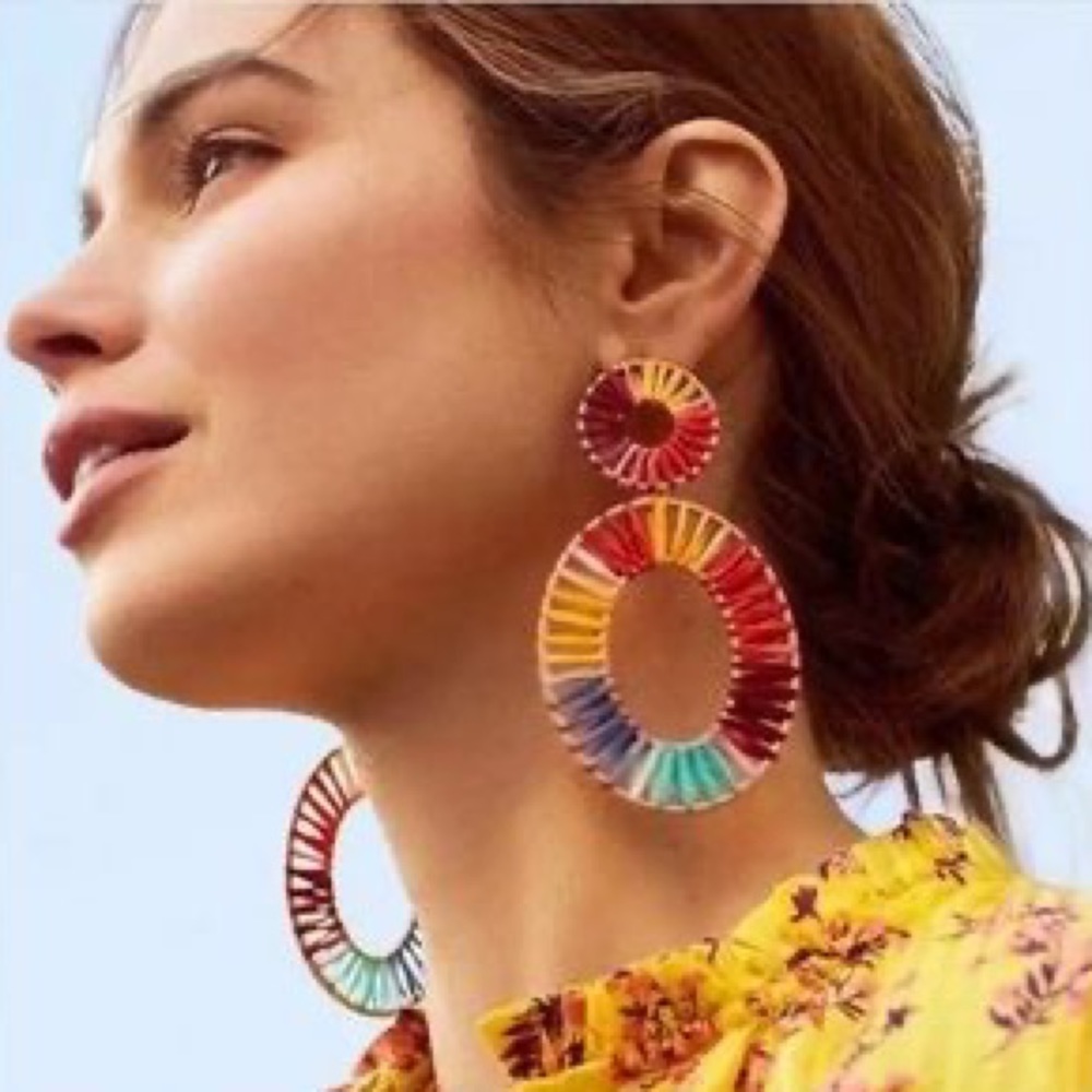 BaubleBar Raffia Earrings Multicolor